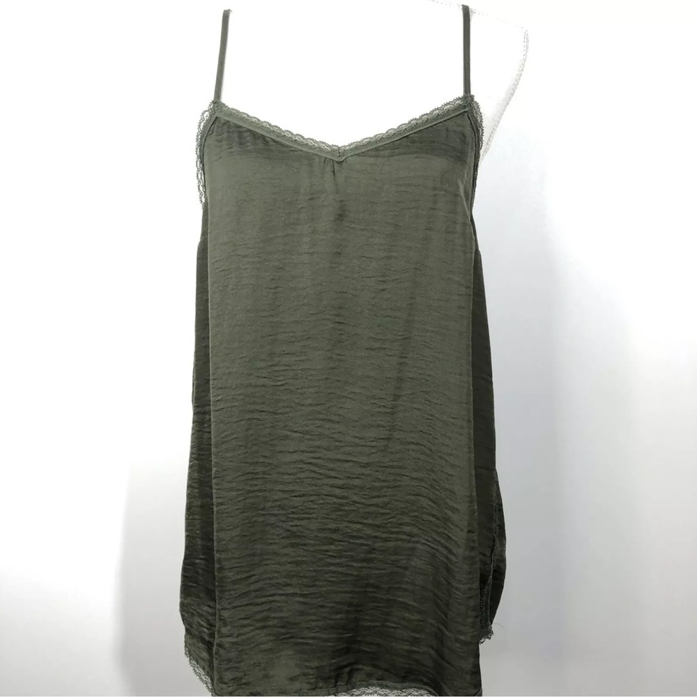 NWOT Who What Where Olive Green Satin Cami